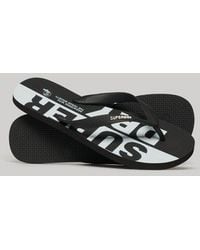 Superdry - Logo Vegan Flip Flops Black/ - Lyst