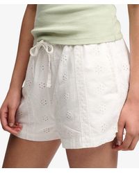 Superdry - & Co Cotton Broderie Beach Shorts - Lyst