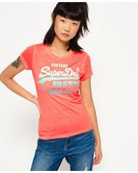 Superdry - Premium Goods Tri-Fade T-Shirt Fluro Coral - Lyst