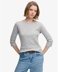Superdry - & Co Athletic Essentials Pointelle Half Sleeve Top - Lyst