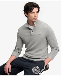 Superdry - & Co Cotton Button Henley Jumper - Lyst