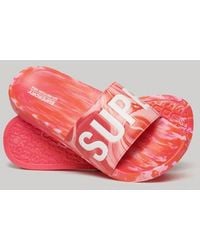 Superdry - & Co Marble Pool Sliders - Lyst