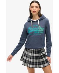 Superdry - & Co Tonal Vintage Logo Graphic Hoodie - Lyst