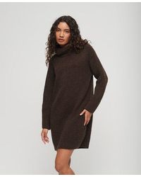 Superdry - Dames tricotée robe pull en tricot à col roulé - Lyst
