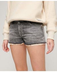 Superdry - Denim Hot Shorts - Size: 29 - Lyst