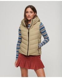 Superdry - Hooded Microfibre Padded Gilet - Lyst