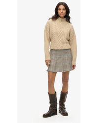 Superdry - Vintage Tweed Pleat Mini Skirt - Lyst