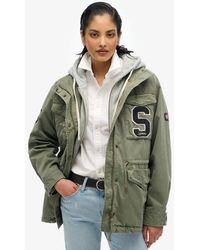 Superdry - & Co Jersey Hooded Embroidered Military Jacket - Lyst