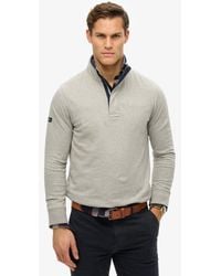 Superdry - Cotton Classics Jersey Sweatshirt Met Halve Rits - Lyst