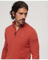 Superdry - Essential Embroidered Knit Henley Jumper - Lyst