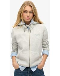 Superdry - & Co Ladies Classic Embroidered Logo Essential Zip Hoodie - Lyst