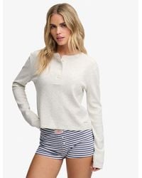 Superdry - & Co Athletic Essential Waffle Button Long Sleeve Top - Lyst