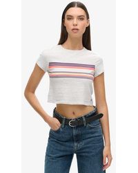 Superdry - & Co Slim Fit Vintage Stripe Crop T-shirt - Lyst