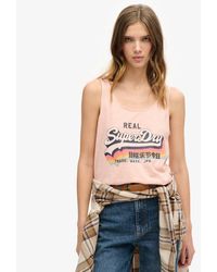 Superdry - & Co Ladies Slim Fit Vintage Logo Vest Top - Lyst