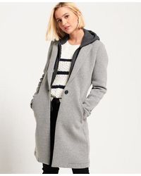 Superdry - Hooded Scuba Longline Blazer Marl - Lyst