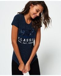 Superdry - Classic Sequin T-Shirt Eclipse Heathered - Lyst