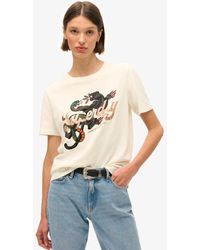 Superdry - & Co Tattoo Script Relaxed T-shirt - Lyst
