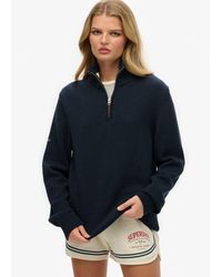 Superdry - Oversized Cotton Classics Half-zip Knitted Jumper - Lyst