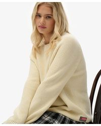 Superdry - Ribgebreide Trui Met Relaxte Pasvorm - Lyst