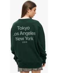 Superdry - Oversized Core Logo City Loose Crew Sweatshirt - Lyst