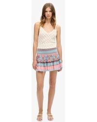 Superdry - & Co Printed Shirred Mini Skirt - Lyst