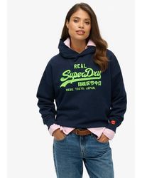 Superdry - & Co Vintage Logo Neon Relaxed Hoodie - Lyst