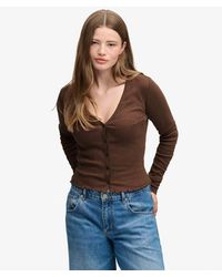 Superdry - & Co Athletic Essential Pointelle Cardigan - Lyst