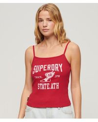 Superdry - & Co Athletic College Graphic Rib Cami Top - Lyst