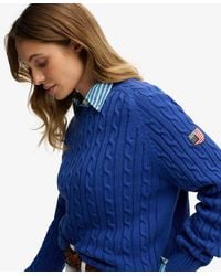 Superdry - Femme Pull En Maille Torsadée Décontracté Taille - Lyst