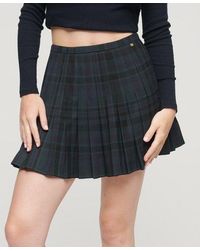Superdry - Check Pleated Mini Skirt - Lyst