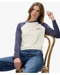 Superdry - & Co Essential Logo Long Sleeve Baseball Top - Lyst