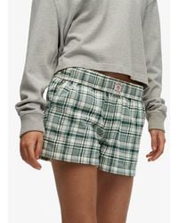 Superdry - & Co Cotton Check Elastic Shorts - Lyst