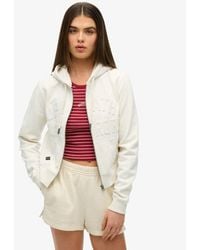 Superdry - Athletic Essentials Tonal Cropped Zip Hoodie - Lyst