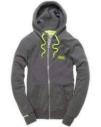 Superdry - Pop Colour Zip Hoodie Dark Marl/Fluro - Lyst