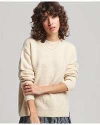 Superdry - Essential Super Soft Crew Neck Jumper Cream - Lyst