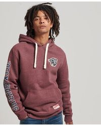 Superdry - Vintage Script Style College Hoodie Port Marl - Lyst