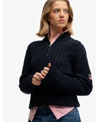 Superdry - & Co Slouchy Cable Half Zip Jumper - Lyst
