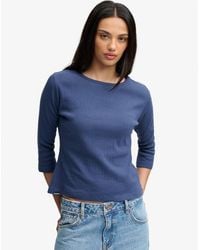 Superdry - & Co Athletic Essentials Pointelle Half Sleeve Top - Lyst