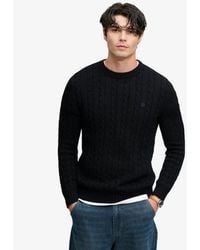 Superdry - & Co Cotton Cable Knit Crew Jumper - Lyst
