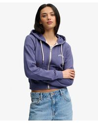 Superdry - & Co Essential Logo Cropped Zip Hoodie - Lyst
