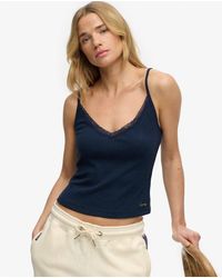 Superdry - & Co Athletic Essentials V Neck Pointelle Cami Top - Lyst