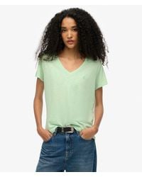 Superdry - Slub Embroidered V-Neck T-Shirt - Lyst