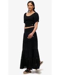 Superdry - & Co Ibiza Lace Mix Maxi Skirt - Lyst