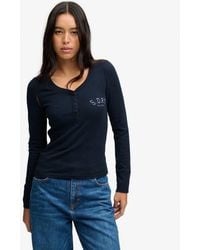 Superdry - & Co Athletic Button Down Long Sleeve Top - Lyst