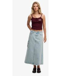 Superdry - Denim Cargo Maxi Rok - Lyst
