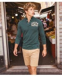 Superdry - & Co Vintage Athletic Long Sleeve Polo Shirt - Lyst