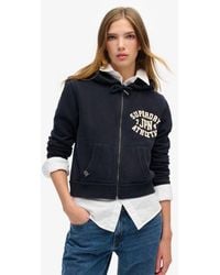 Superdry - Embroidered Athletic Essentials Relaxed Crop Zip-hoodie - Lyst