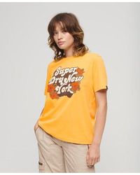 Superdry - T-shirt à logo floral années 70 - Lyst