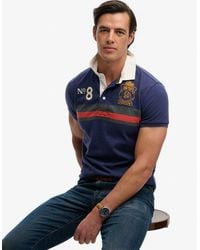 Superdry - Double Emblem Jersey Short Sleeve Rugby Polo Top - Lyst