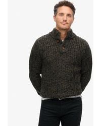 Superdry - Chunky Knit Henley Jumper - Lyst